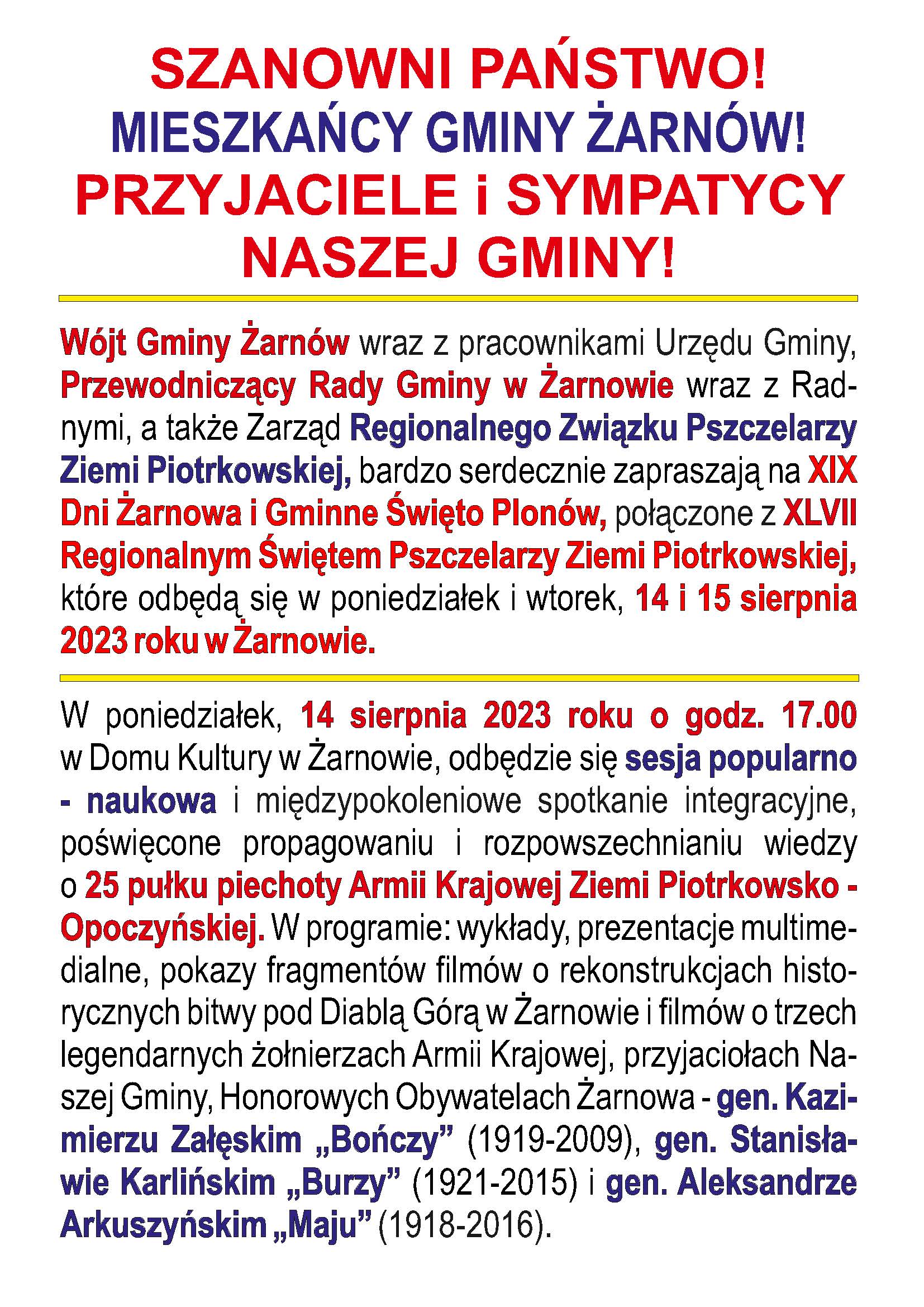 Zaproszenie na Dni Żarnowa 2023 - str. 2